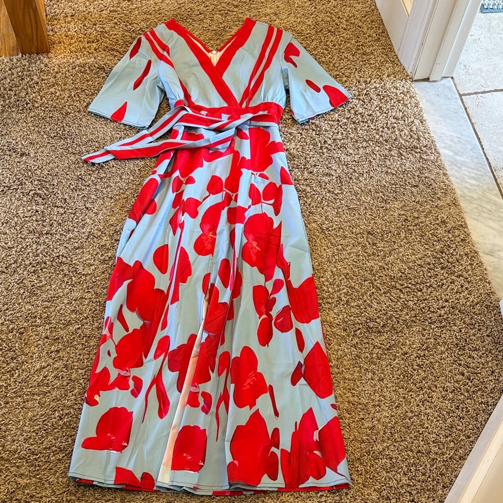 Elegant Lucas & Grace Ayana Floral Wrap Style Maxi Dress - Picture 3 of 8